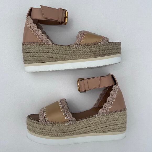 See by Chloé Glyn Espadrille Sandals Sand Size 37 (US 6.5) - Picture 2 of 10
